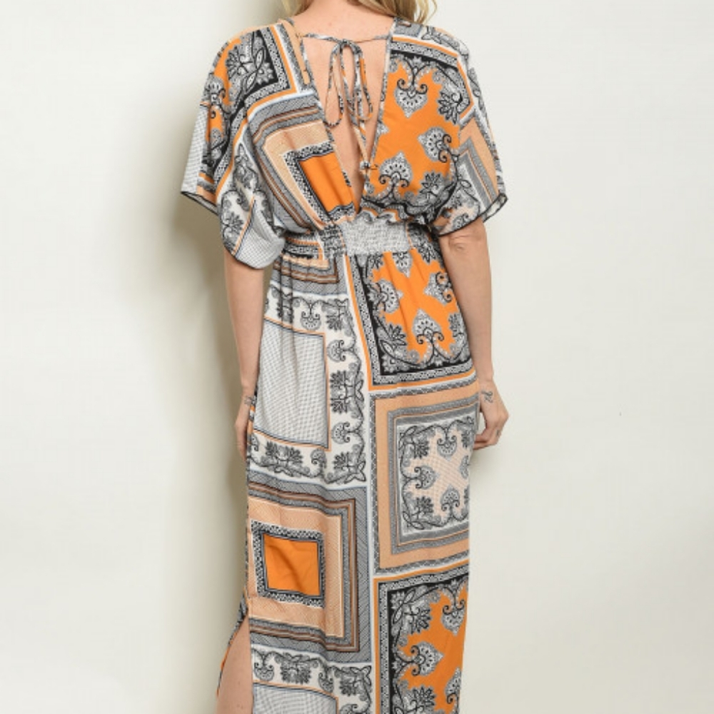 Mustard print dress - Picture 3 of 4